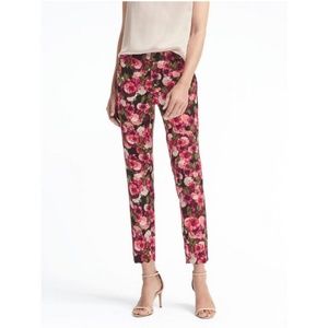 Women's Avery Floral Ankle Cropped Pant Pink/Black